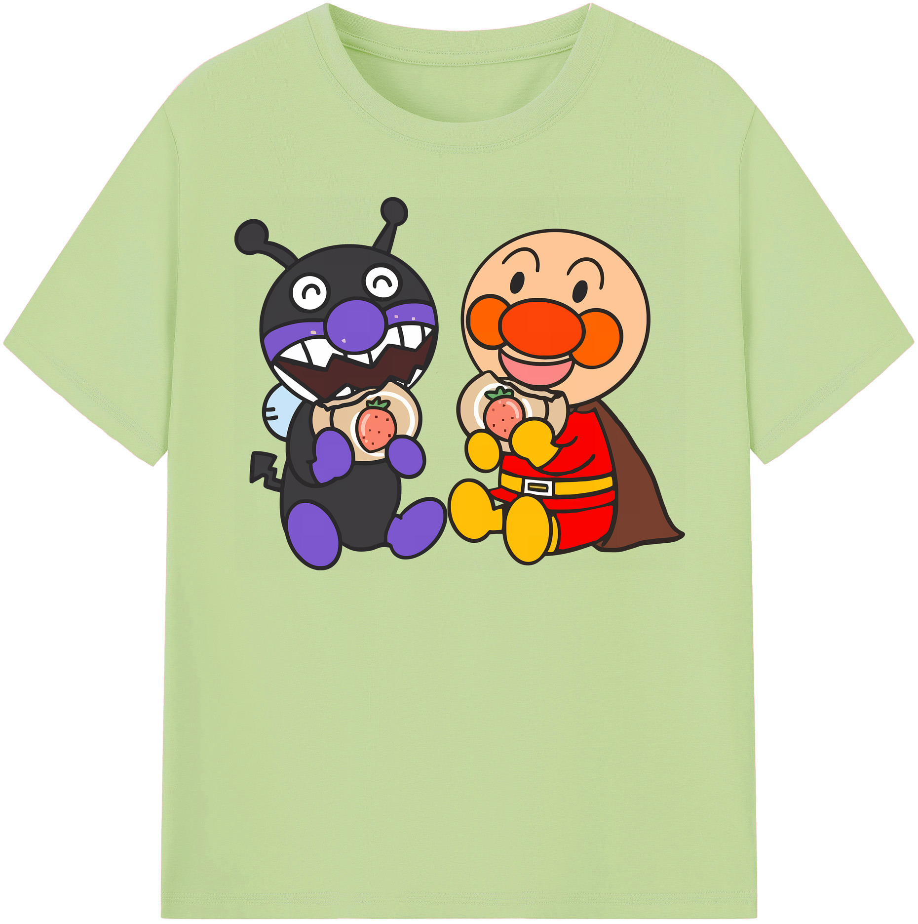（画像用） アンパンマン Anpanman 綿100％半袖Tシャツ（フロントプリント）